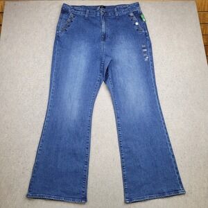 Gap 70s Flare Jeans Womens 20/35R‎ Blue Medium Wash Stretch Denim 38x32 NEW